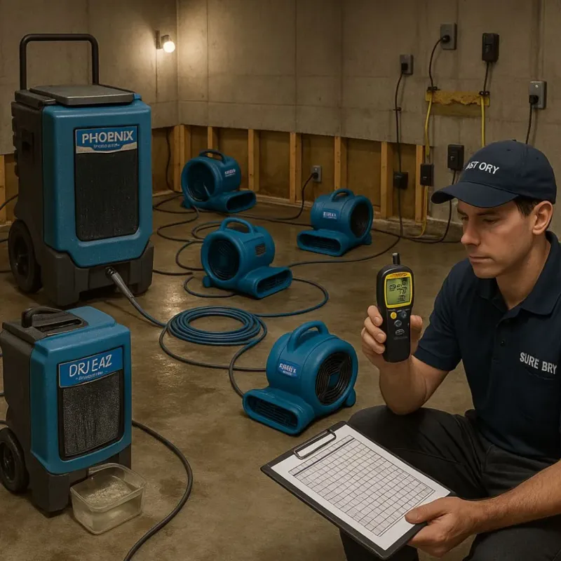 Structural Drying and Dehumidification process in Johnstown, OH
